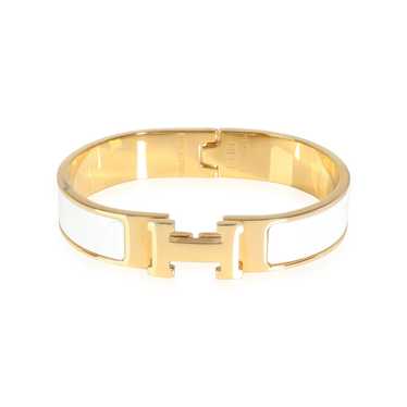Hermes Hermès Clic H Blanc Enamel Bracelet - image 1