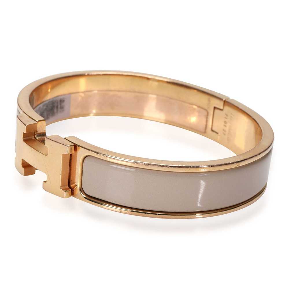 Hermes Hermès Clic H Beige Rose Gold Plated Brace… - image 3