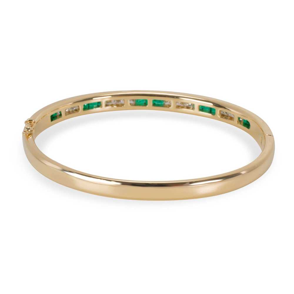 Tiffany & Co. Diamond & Emerald Bangle in 18K Yel… - image 4