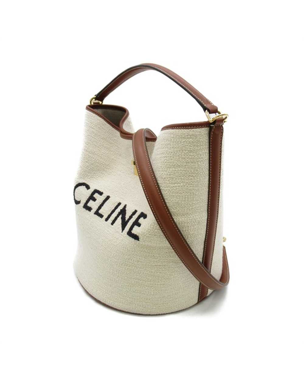 Celine White Canvas Bucket Bag in Excellent Condi… - image 3