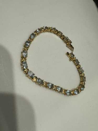 Vintage Gold bracelet with light blue stones