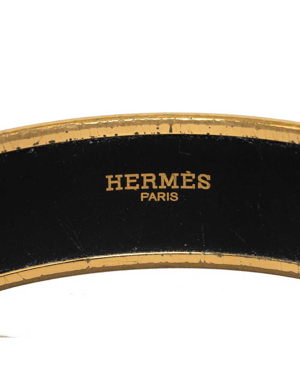 Hermes Enamel Bangle Jewelry with Gold Finish - image 4