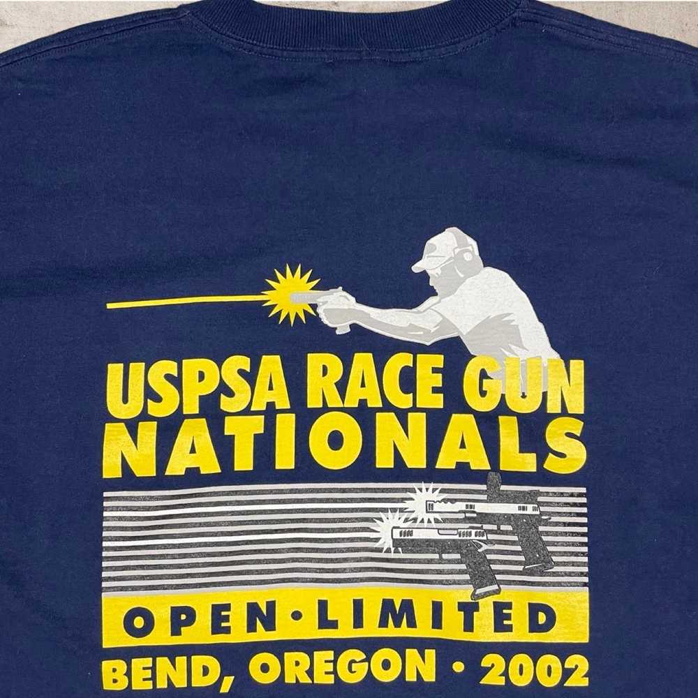 Vintage 2002 VTG USPSA RACE GUN MENS SHOOTING T-S… - image 2