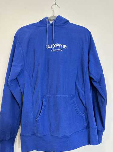 Supreme Supreme New York Classic Logo Hoodie Blue 