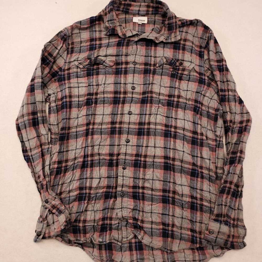 Sonoma Sonoma Madras Flannel Button Up Shirt Mens… - image 2