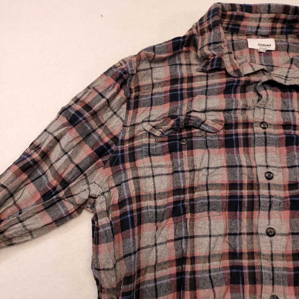 Sonoma Sonoma Madras Flannel Button Up Shirt Mens… - image 4