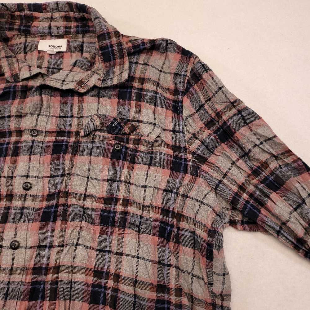 Sonoma Sonoma Madras Flannel Button Up Shirt Mens… - image 5