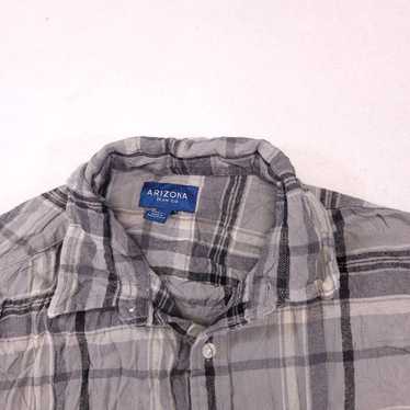 AriZona Arizona Jean Co Madras Flannel Button Up … - image 1