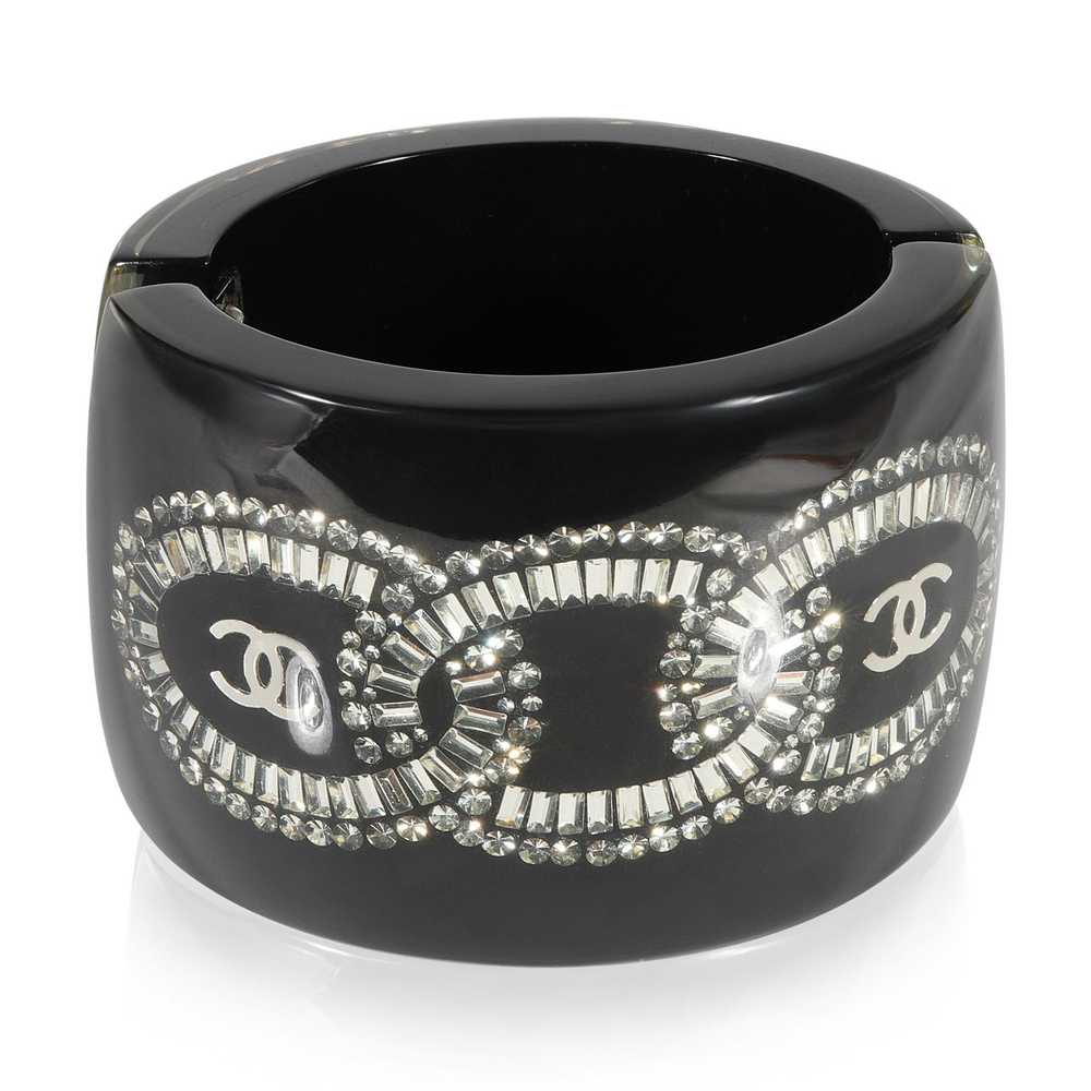 Chanel Chanel Wide Resin Bangle with Embedded Str… - image 1