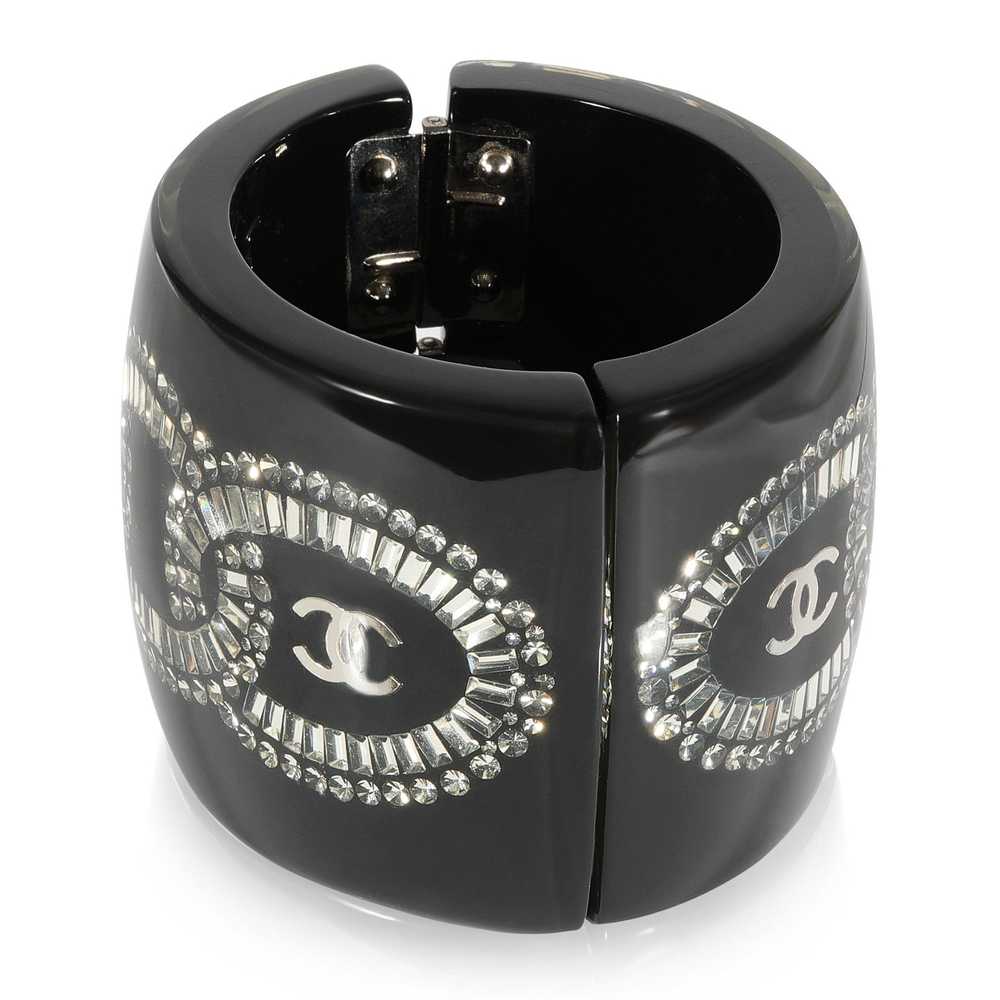 Chanel Chanel Wide Resin Bangle with Embedded Str… - image 2