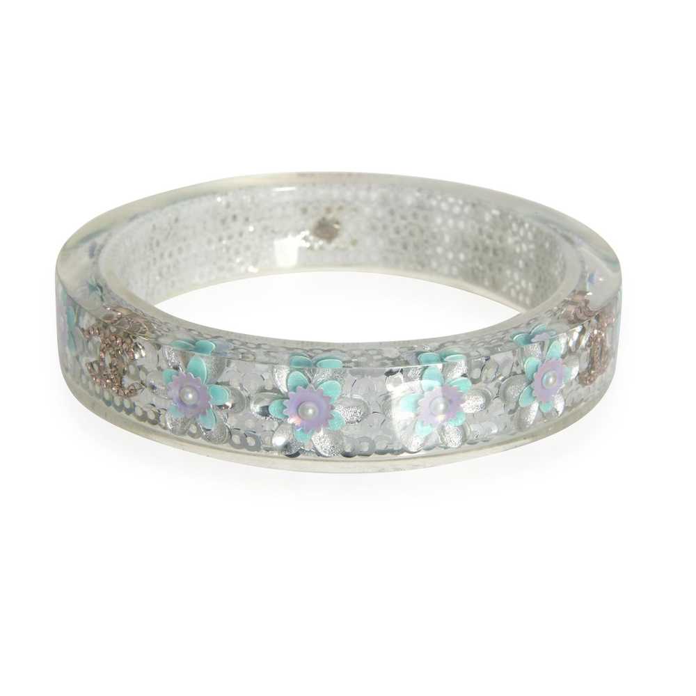 Chanel Chanel Lucite Crystal Sequin Bangle, Blue … - image 3