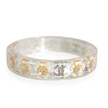 Chanel Chanel Lucite Crystal Sequin CC Bangle, Yel
