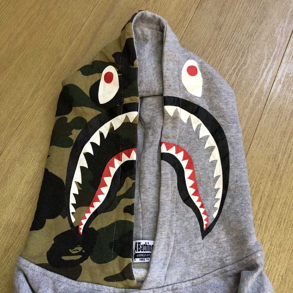 Bape 1st Camo Shark Hoodie Varsity Jacket - image 3