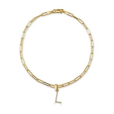 Cartier 14k Gold & Diamond Initial "L" Link Bracel