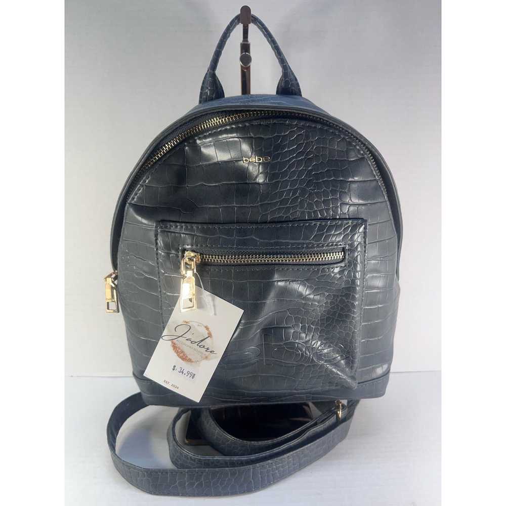 Bebe Bebe Black Handbag Backpack Purse W/Gold Ton… - image 1