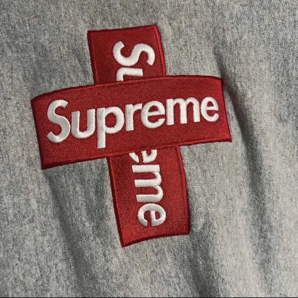 Supreme Supreme Cross Box Logo Hoodie Heather Grey - image 5