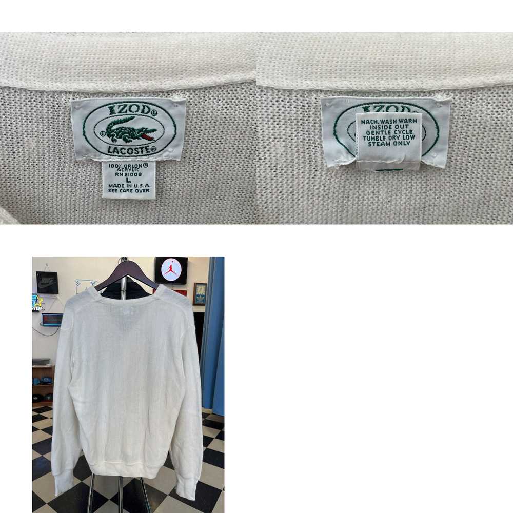 Lacoste vintage lacoste cardigan sweater mens siz… - image 4