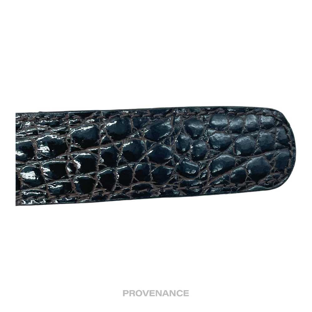 Gucci 🔴 Gucci GG Crocodile Leather Belt - Burgun… - image 10