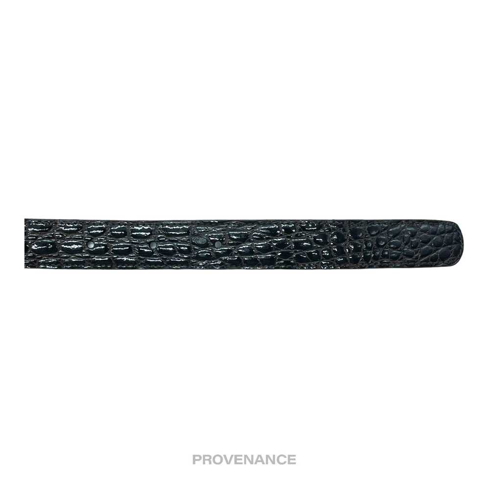 Gucci 🔴 Gucci GG Crocodile Leather Belt - Burgun… - image 5