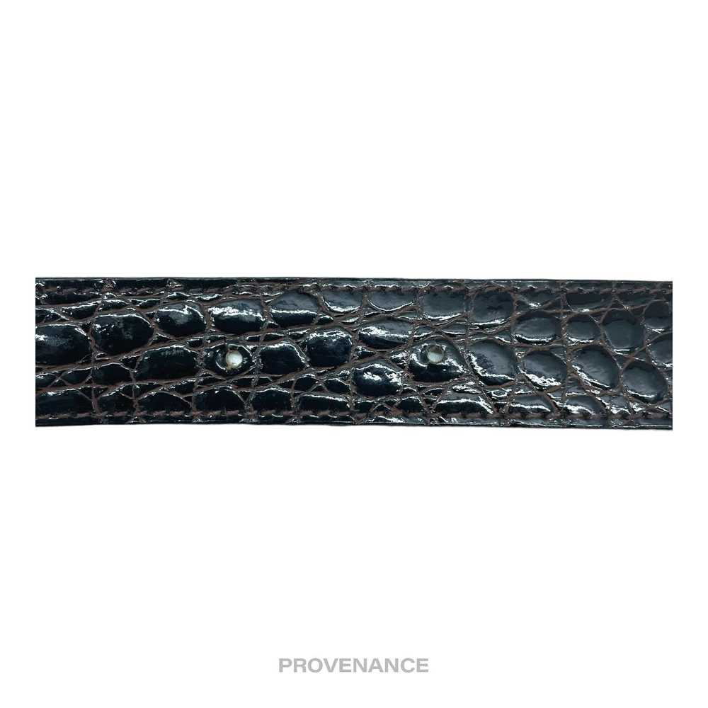 Gucci 🔴 Gucci GG Crocodile Leather Belt - Burgun… - image 9