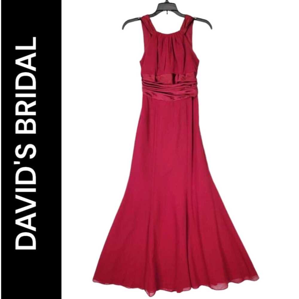 Vintage Davids Bridal Gown Women"s Size 2 Red Fit… - image 1
