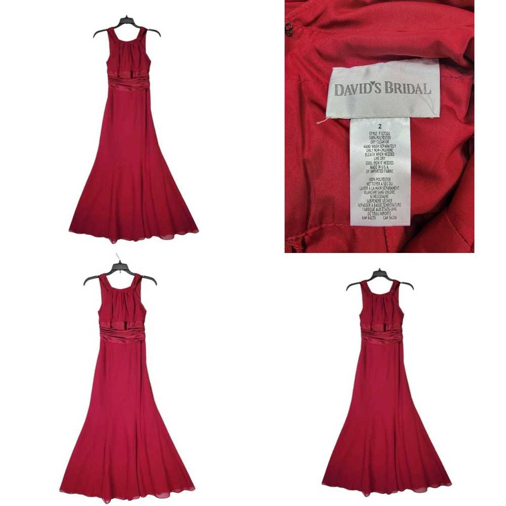 Vintage Davids Bridal Gown Women"s Size 2 Red Fit… - image 4