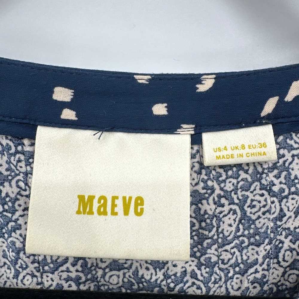 Anthropologie Maeve Navy Blue Hiver Lace Bib Fron… - image 4