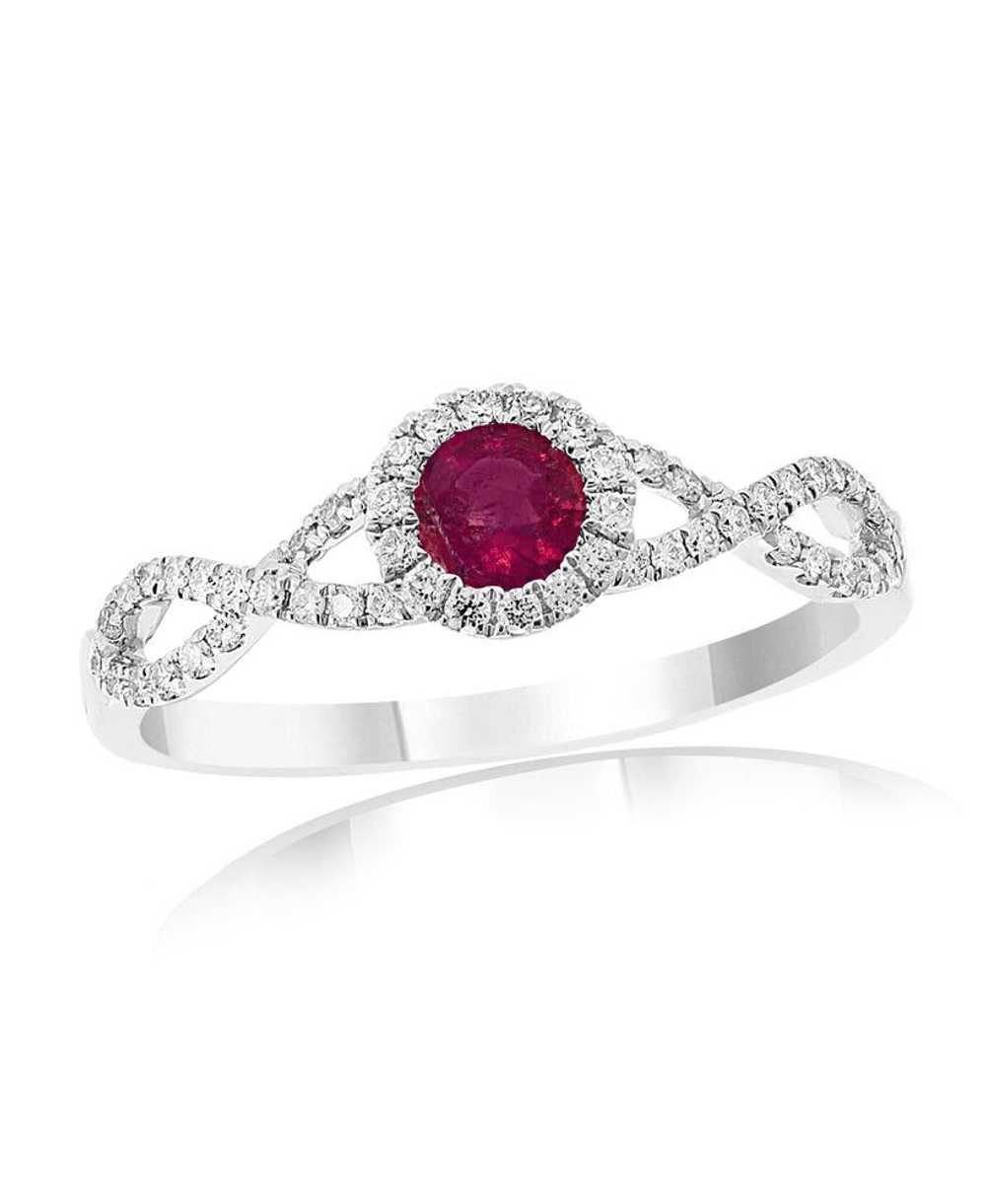 Tiffany & Co. Ruby & Diamond Halo & Infinity Shank Ri… - Gem