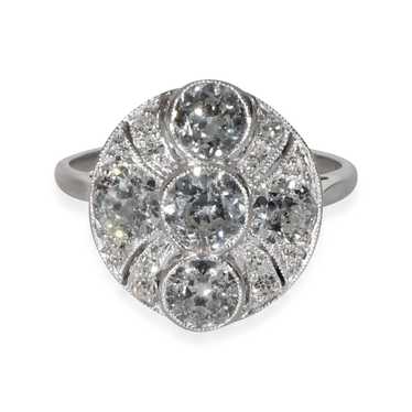 Tiffany & Co. Vintage Diamond Cluster Ring in Pla… - image 1