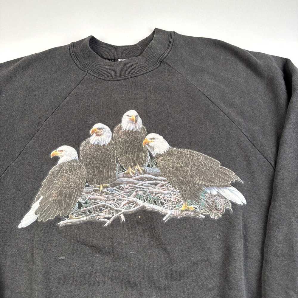 Hanes Vintage 90s Bald Eagle Crewneck Sweatshirt … - image 2