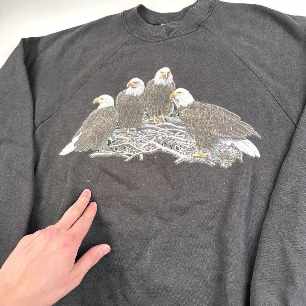 Hanes Vintage 90s Bald Eagle Crewneck Sweatshirt … - image 3
