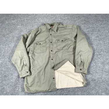 LEVI'S Sherpa Lined 54163 Canvas Jacket Men's XL Olive Green Cotton  Polyester