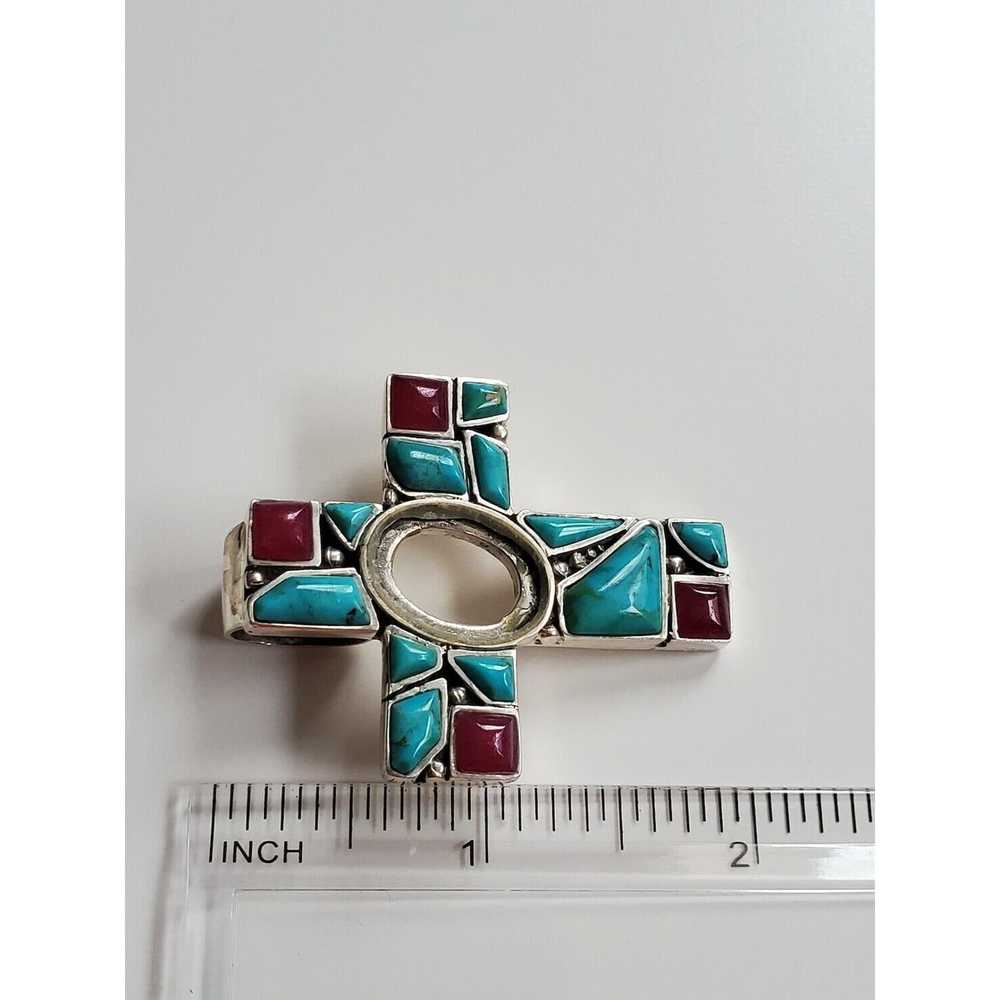 Handmade DAMAGED Southwestern Turquoise Cross Pen… - image 2