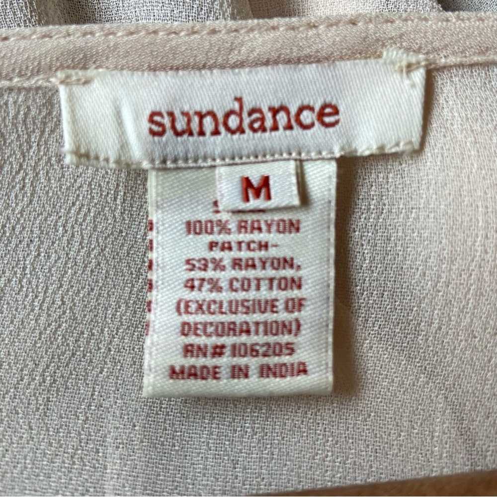 Sundance M Sheer blush Beaded & Embroidered Blouse - image 7