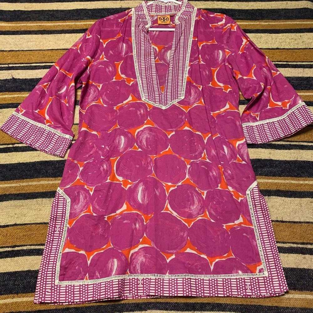 Tory Burch Tunic Top Coverup Caftan Cotton Small … - image 1
