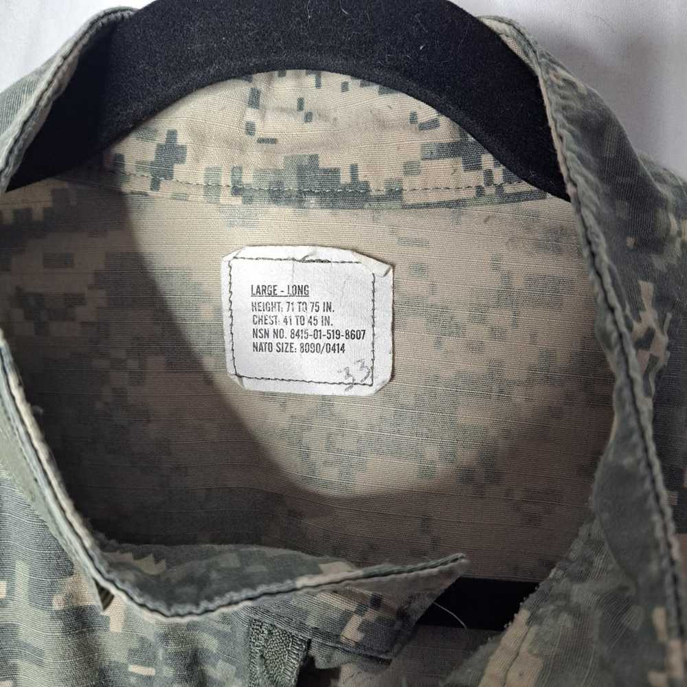 Army Combat Uniform Coat Sz Large Long Army Digit… - image 9