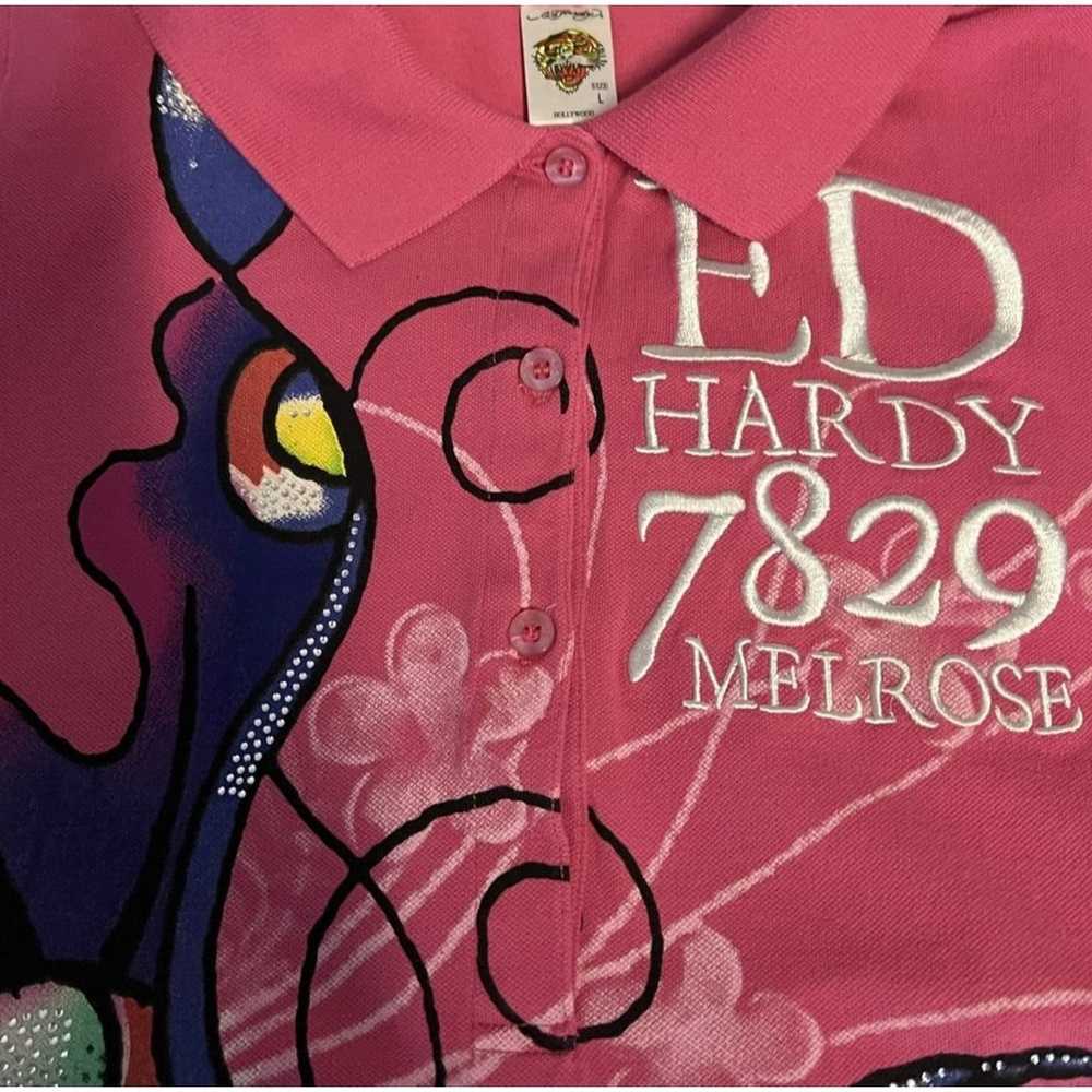 Ed Hardy by Christian Audigier Embellished Fuchsi… - image 7