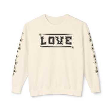 Unique Love Sweatshirt, Flower Sleeve Shirt, Cute 