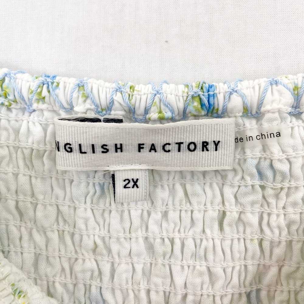 English Factory Peasant Smocked Floral Puff Sleev… - image 5