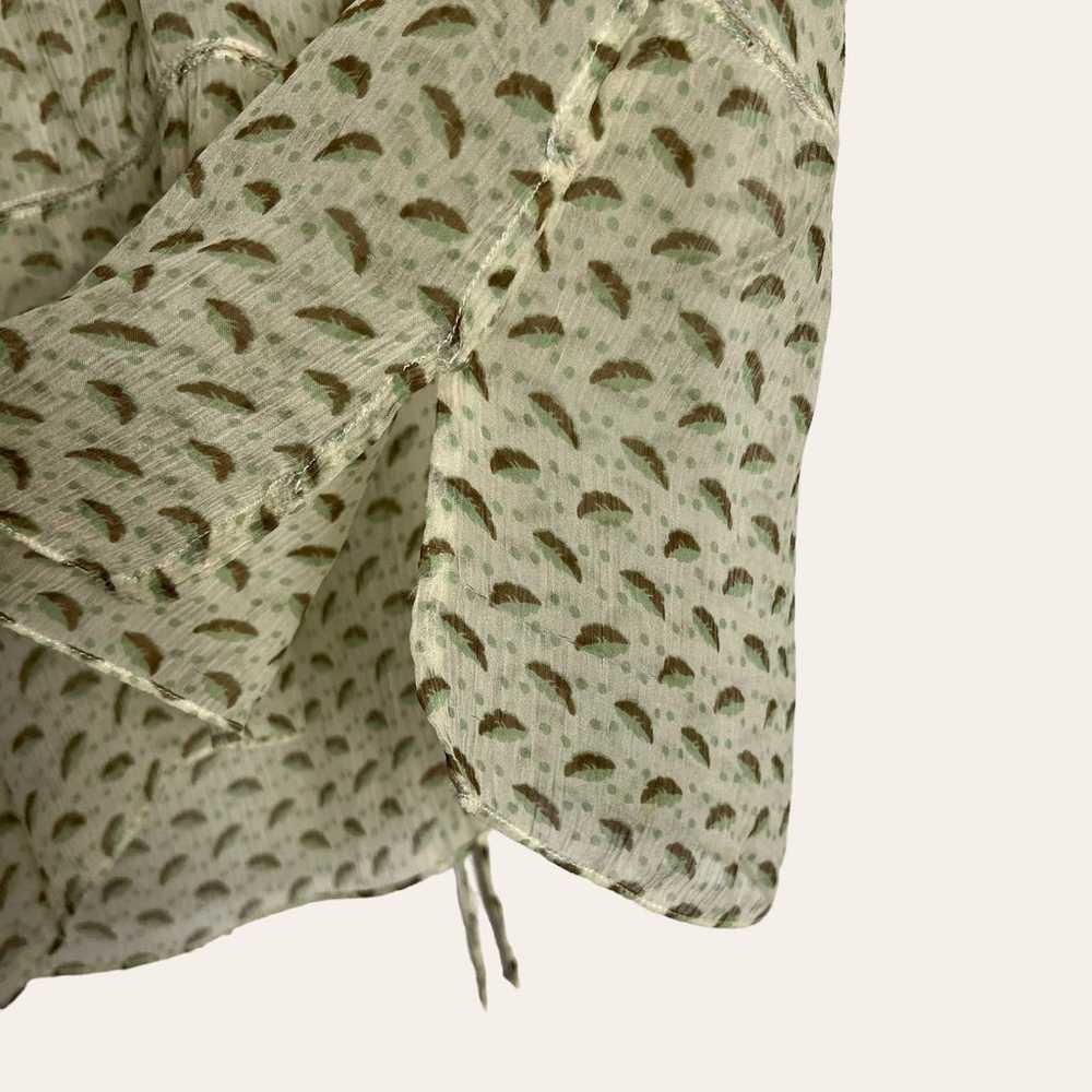 Marni Cream Dotted Feather Print V-Neck Flutter S… - image 5