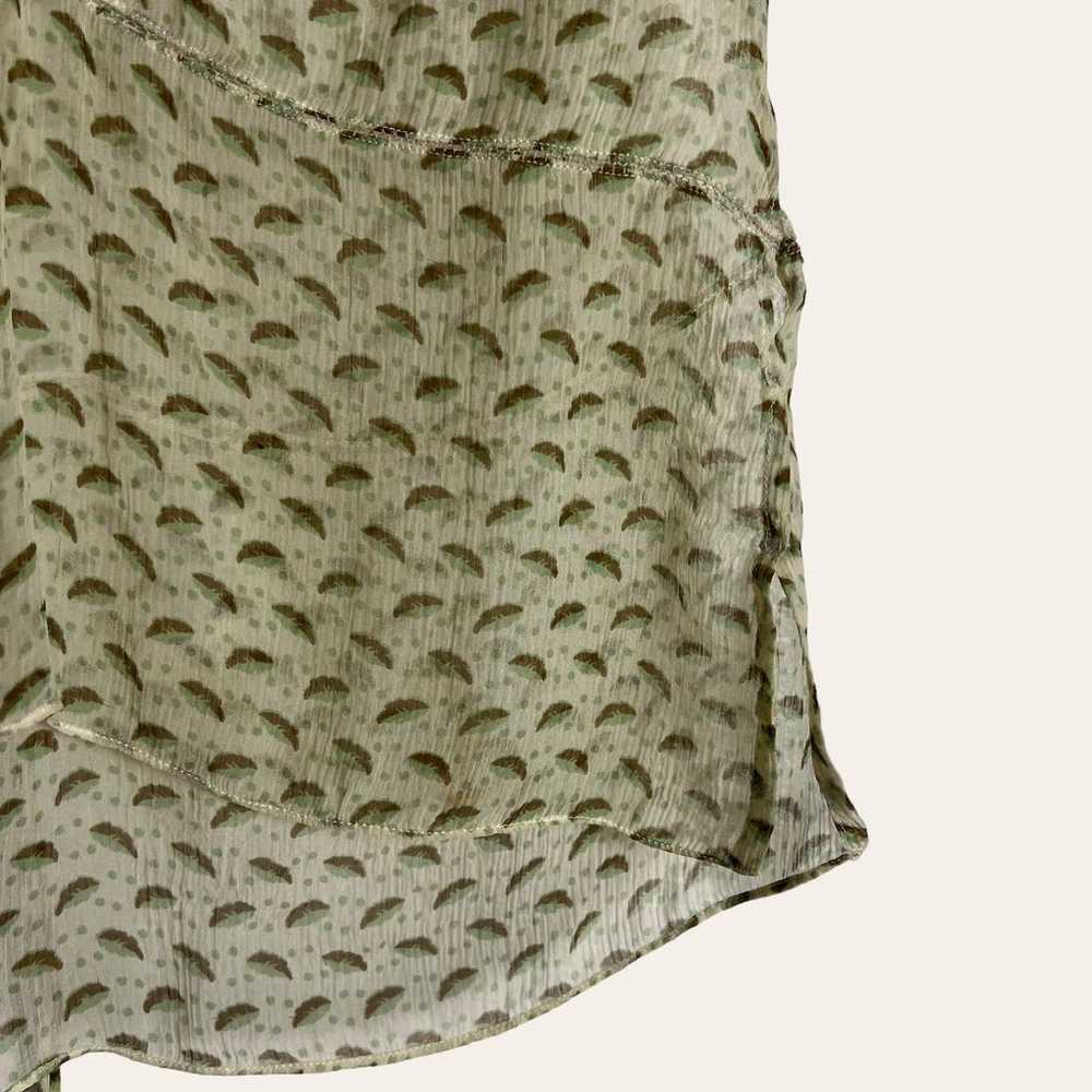 Marni Cream Dotted Feather Print V-Neck Flutter S… - image 8