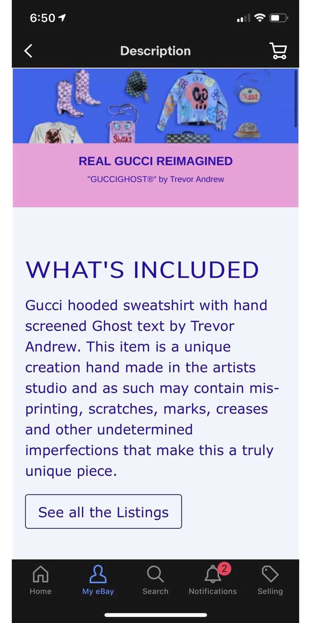 Gucci 1/1 Gucci GHOST Hand Painted Hoodie - image 10