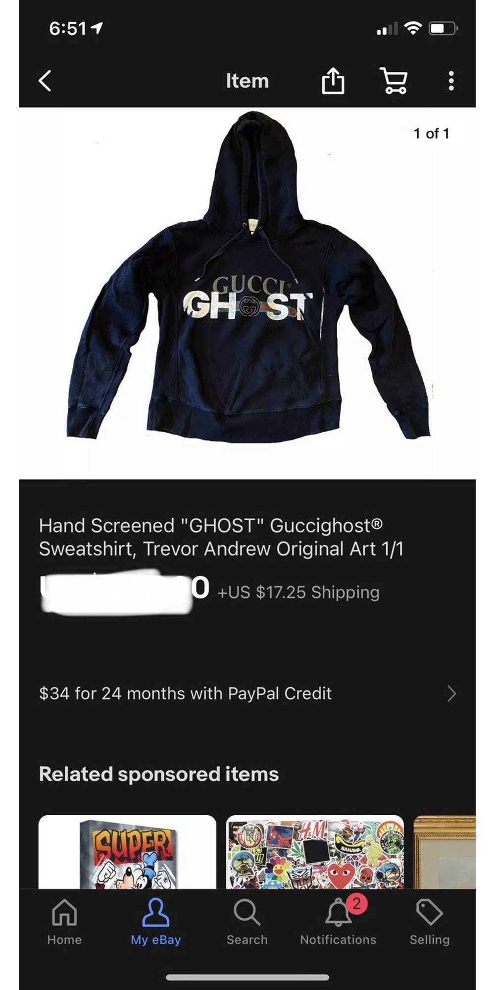 Gucci 1/1 Gucci GHOST Hand Painted Hoodie - image 11