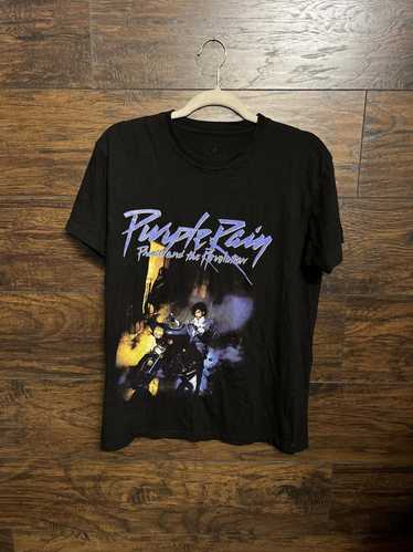 Designer Prince Purple Rain Black T-shirt - Medium