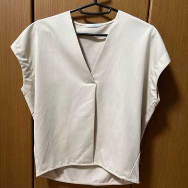 Different material skipper blouse beige - image 1