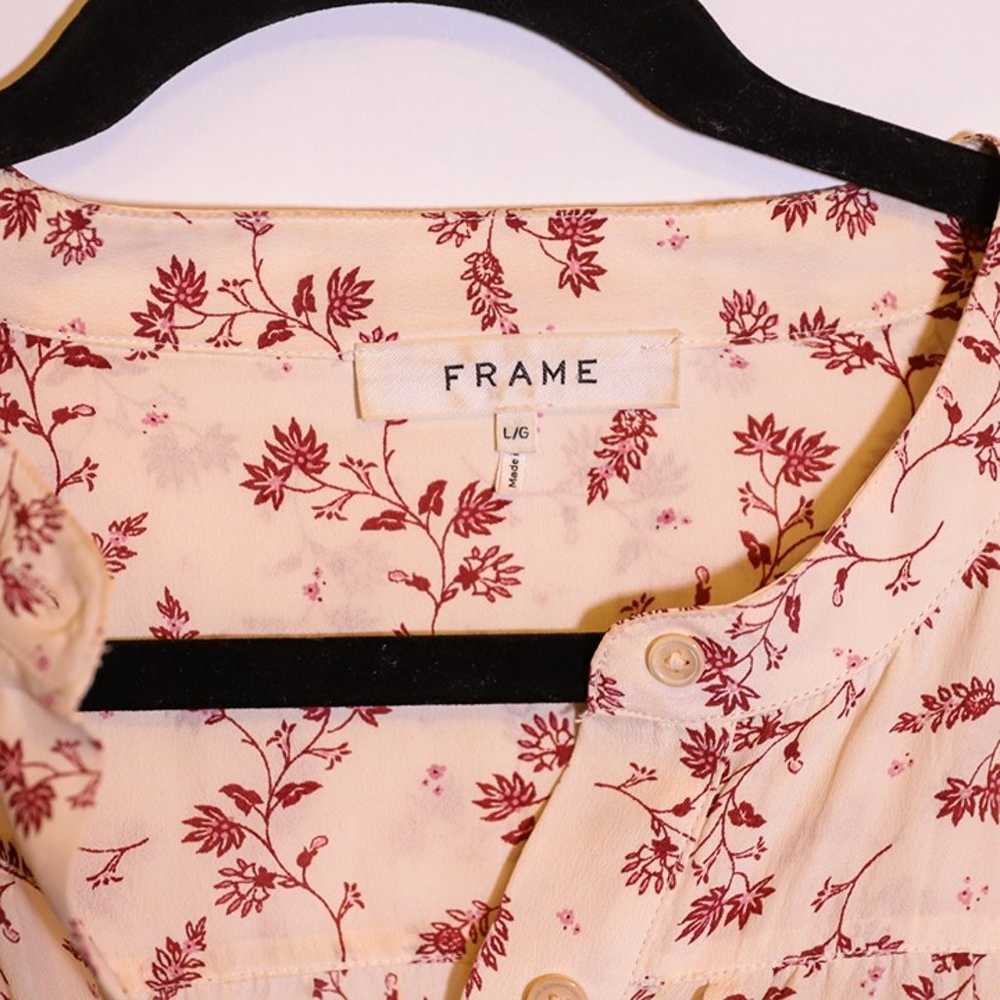 Frame Voluminous Blouson Sleeve Floral Blouse In … - image 2