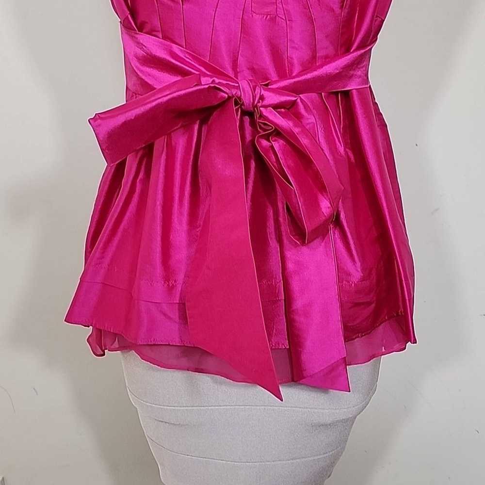 Diane von Furstenberg Pink Silk Plunge Neckline B… - image 6