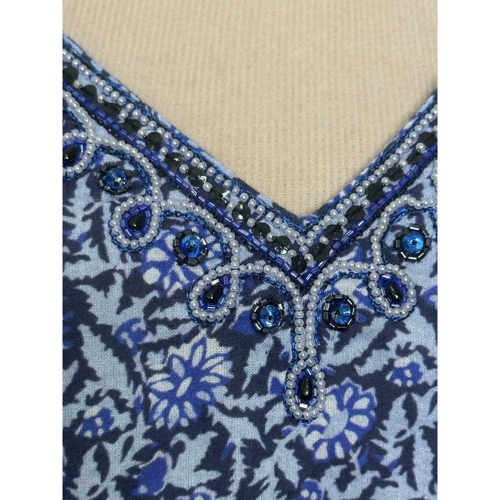 Bella Tu blue v neck tunic 3/4 sleeves tunic blou… - image 11