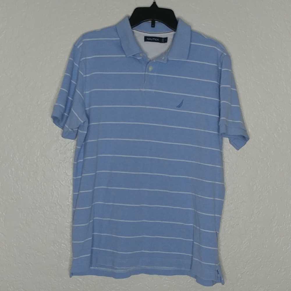 Nautica Nautica Striped Polo Shirt Blue Size M - image 1