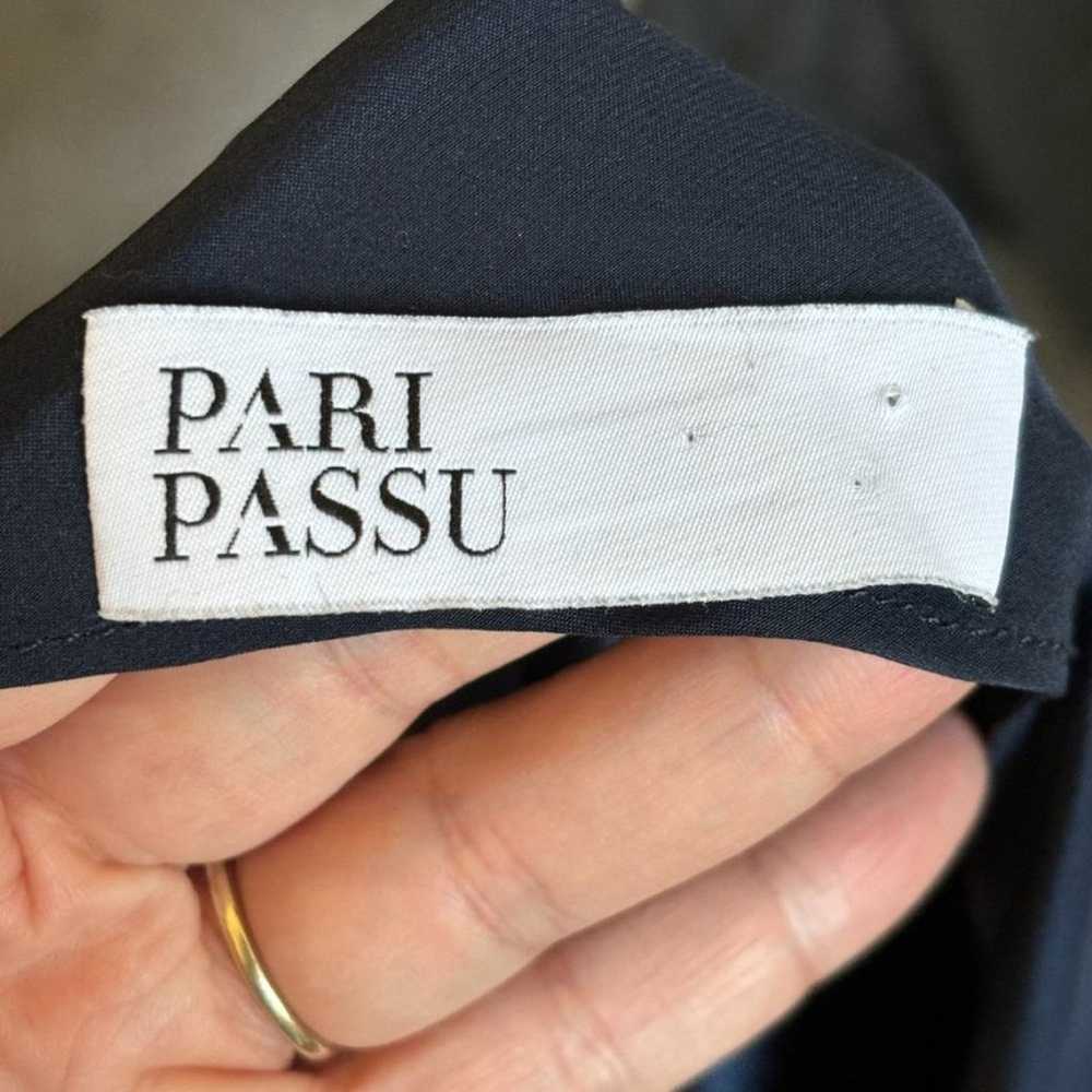 PARI PASSU Pure Silk Poet Bias Top in Navy Blue W… - image 9